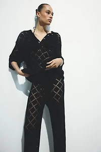 Crochet-Look Pants