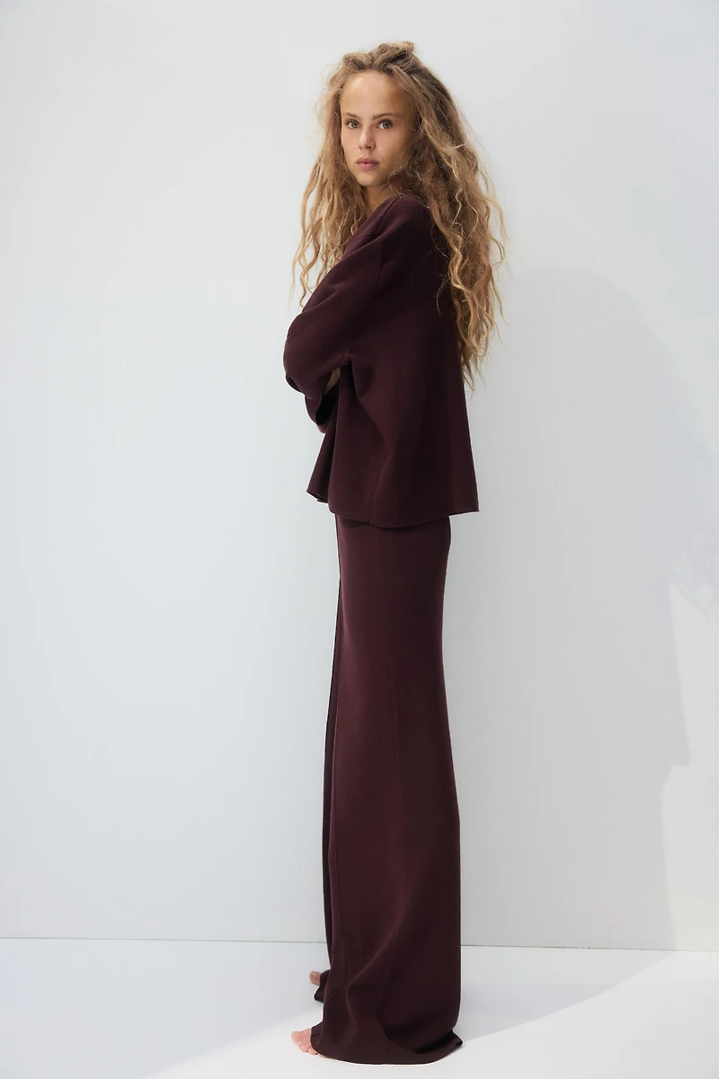 Wide-Leg Fine-Knit Pants