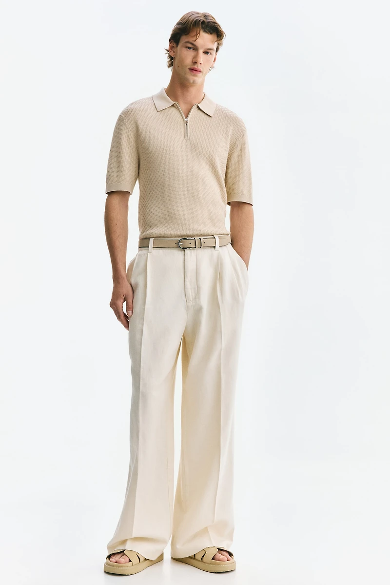 Slim-Fit Textured Polo Shirt
