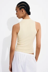 Rib-Knit Mock Turtleneck Top