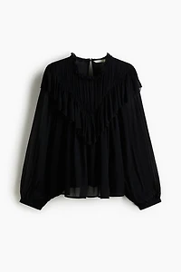Ruffle-Trimmed Chiffon Blouse