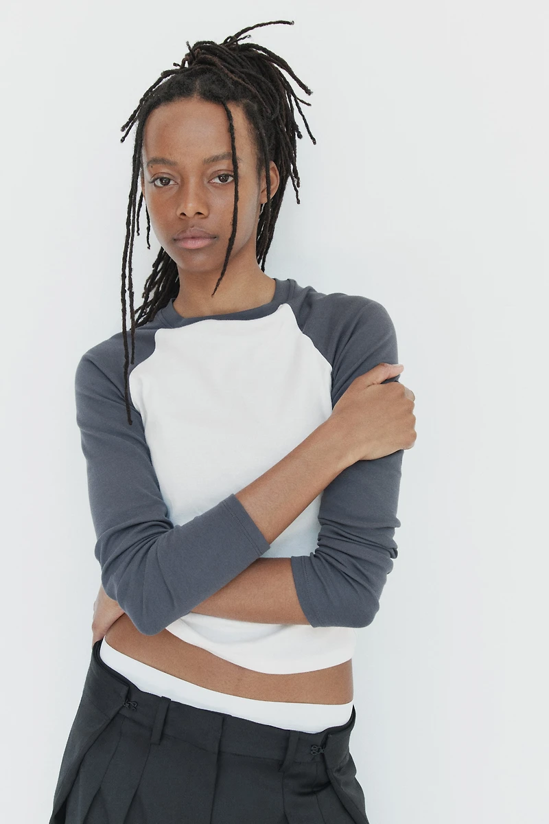 Haut en coton avec manches raglan