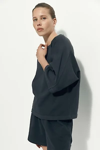 Short-Sleeved Cotton Sweatshirt