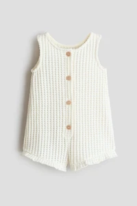 Waffle-Knit Romper Suit
