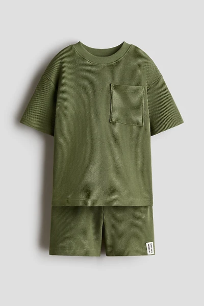 2-Piece Waffled Cotton Set