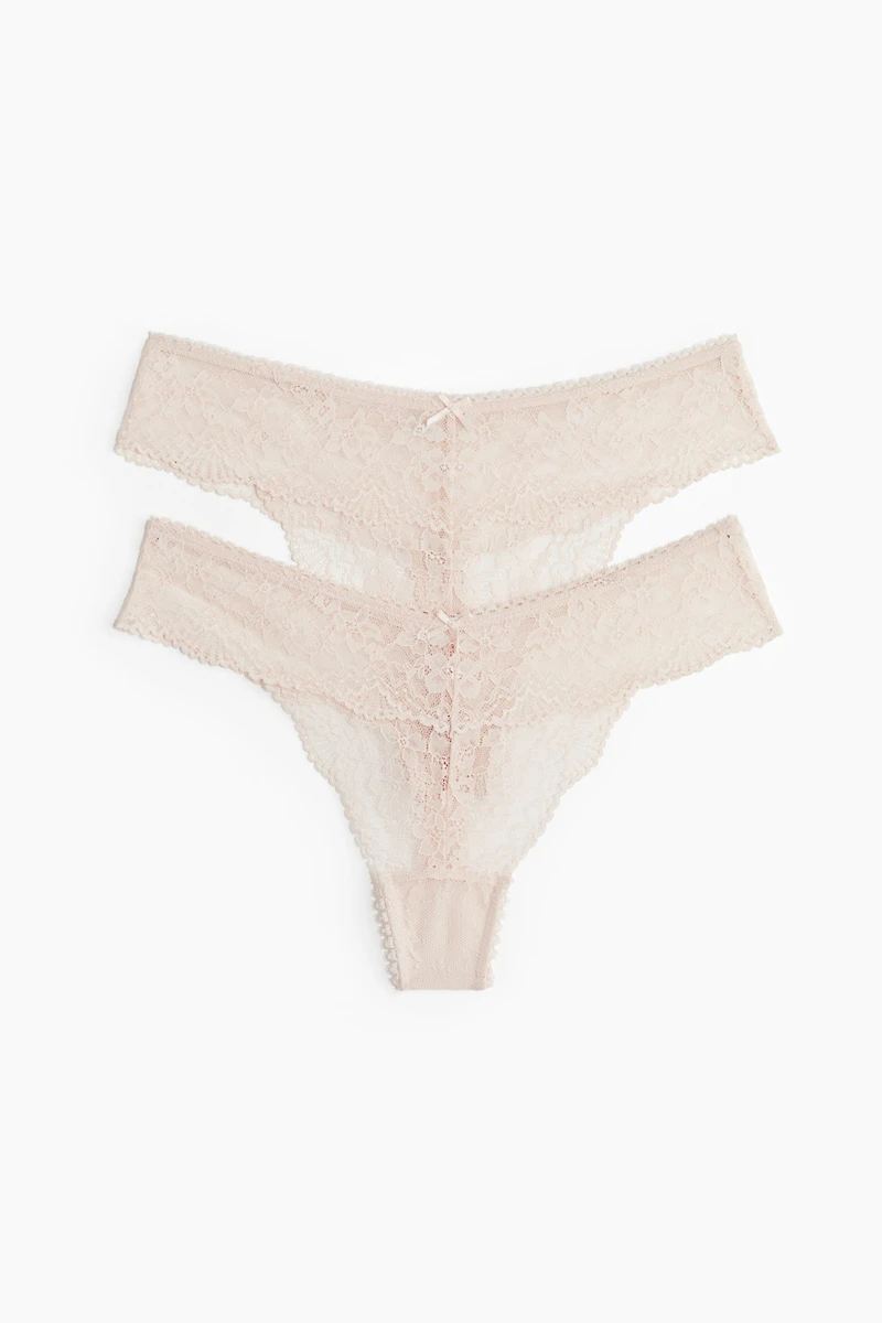 2-Pack Lace Thong Briefs