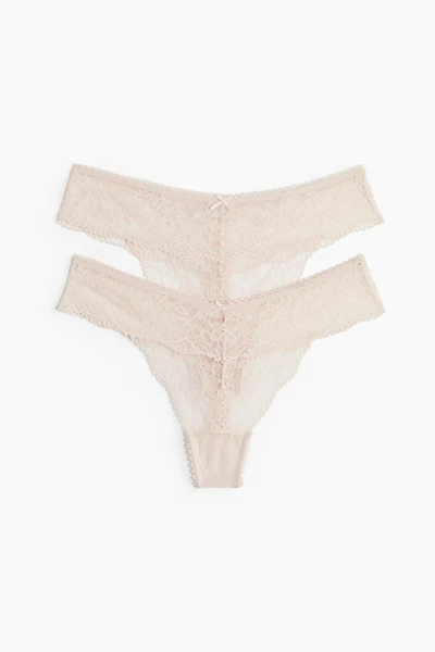 2-Pack Lace Thong Briefs
