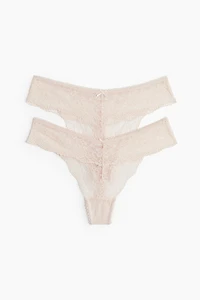2-Pack Lace Thong Briefs