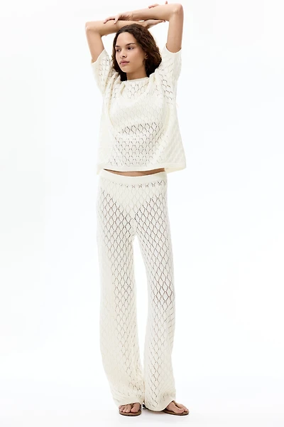 Pointelle-Knit Pants