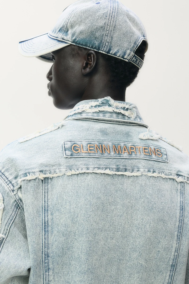 Distressed-Look Denim Shirt