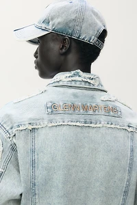 Distressed-Look Denim Shirt