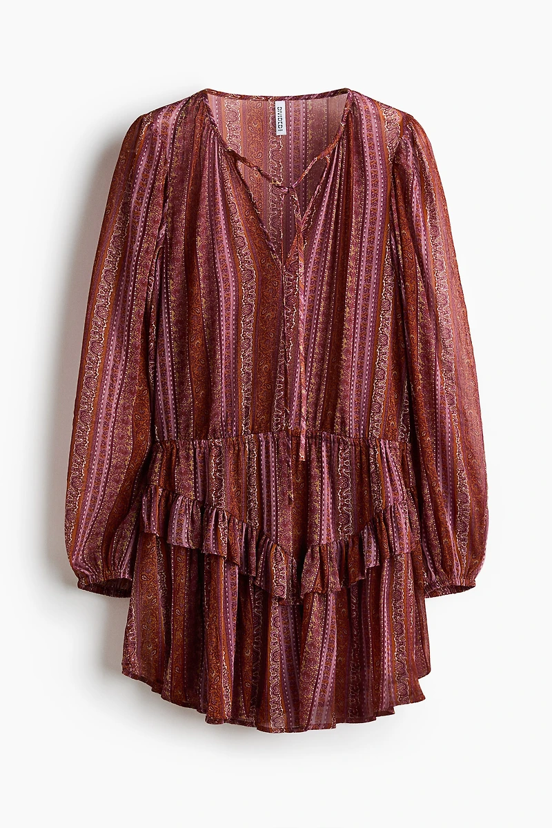 Flounce-Trimmed Dress