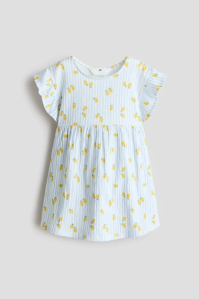 Flutter-Sleeved Cotton Dress