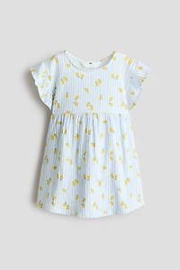 Flutter-Sleeved Cotton Dress