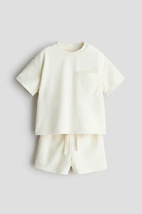 Ensemble 2 pièces en tissu éponge côtelé