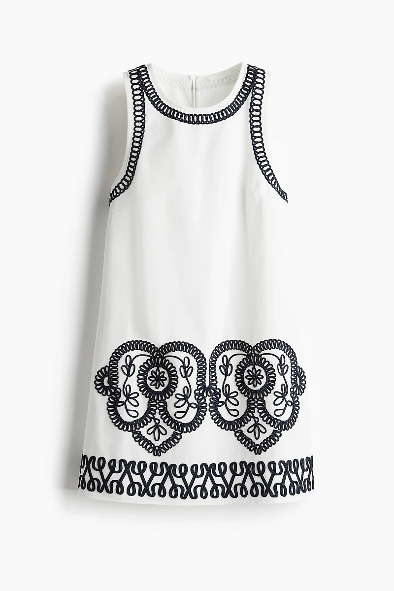 Embroidered Shift Dress