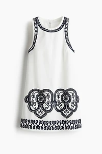 Embroidered Shift Dress