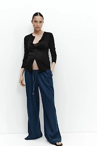 MAMA Wide-Leg Paper-Bag Pants