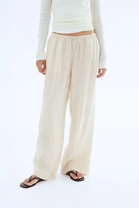 Pantalon en lin avec cordon de serrage