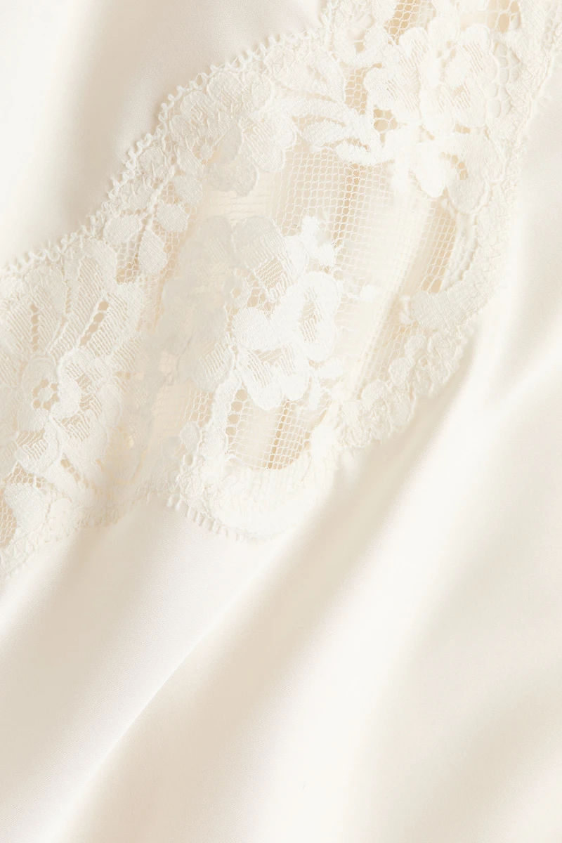Lace-Trimmed Satin Nightgown