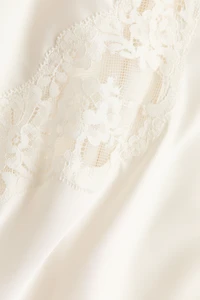 Lace-Trimmed Satin Nightgown