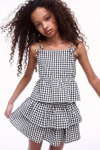 Bow-Detail Peplum Top