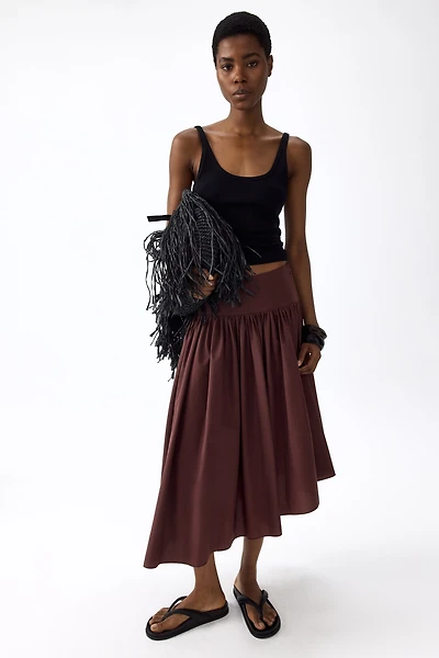 Jupe midi asymétrique