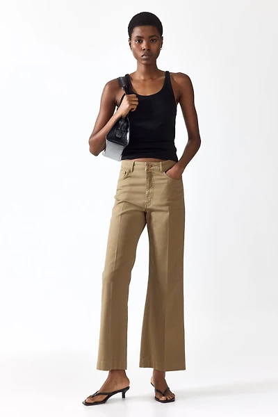 Bootcut Cotton Canvas Pants