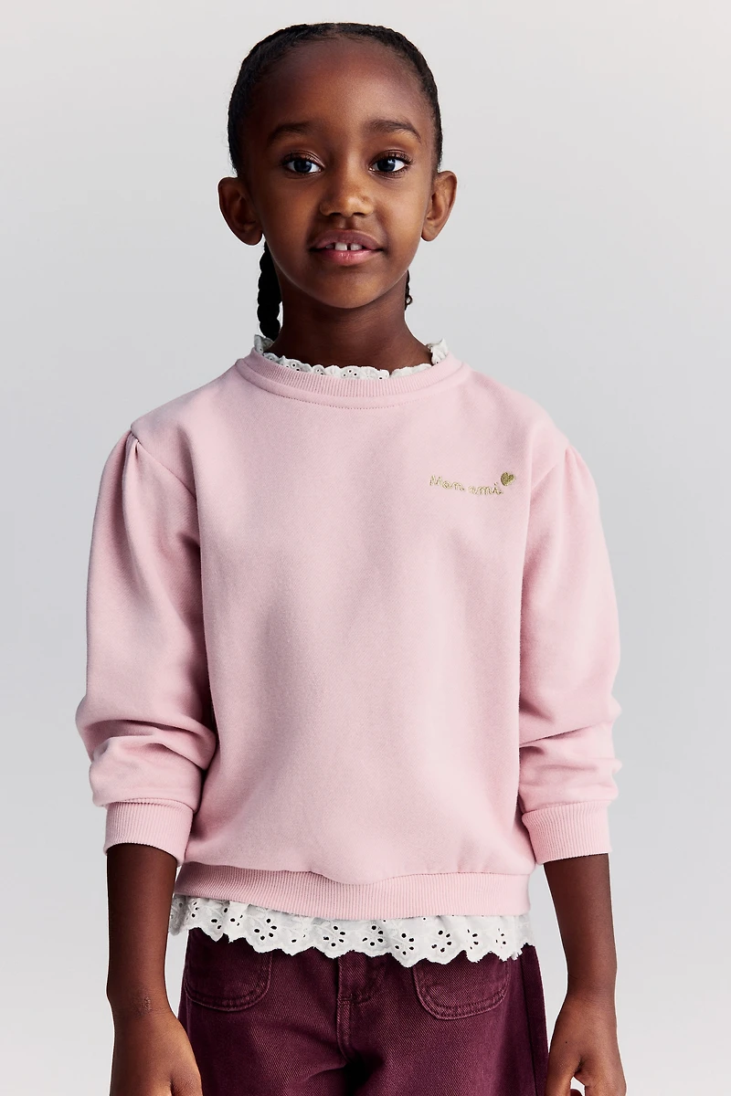 Ruffle-Trimmed Sweatshirt