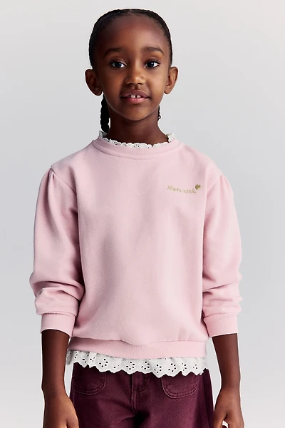 Ruffle-Trimmed Sweatshirt