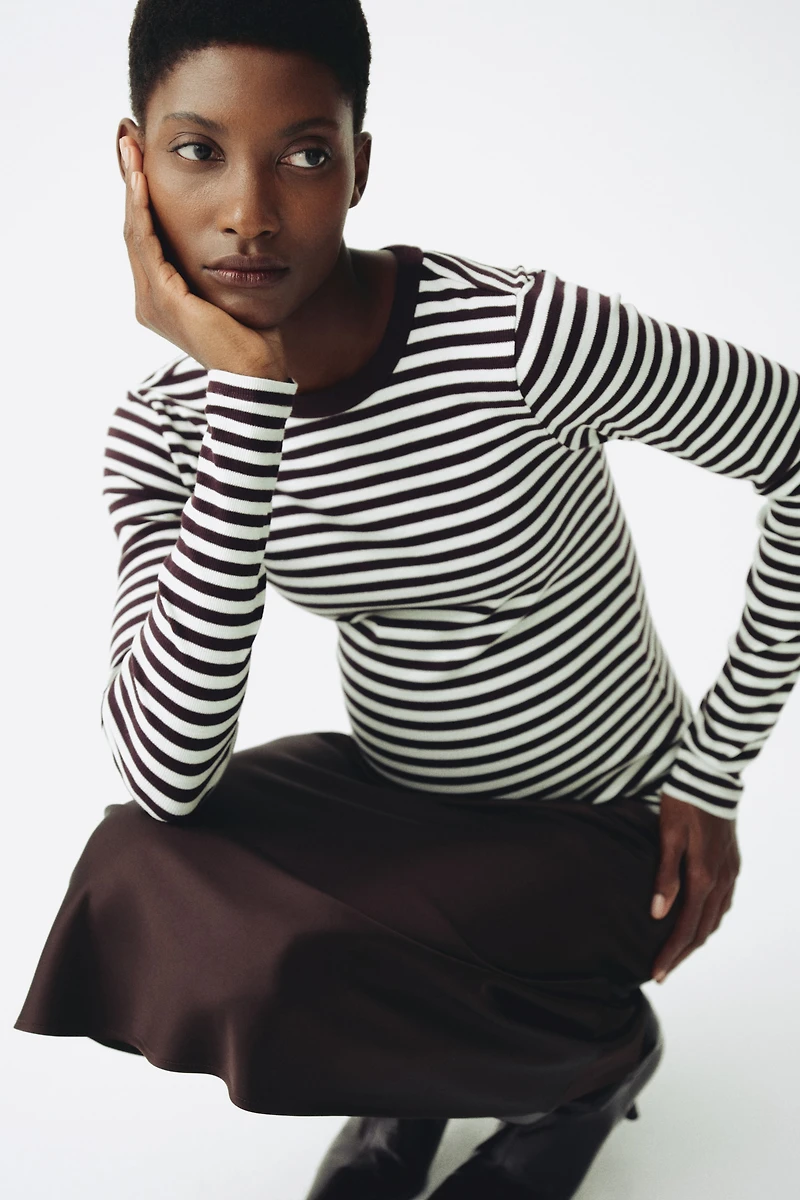 MAMA Ribbed Jersey Top