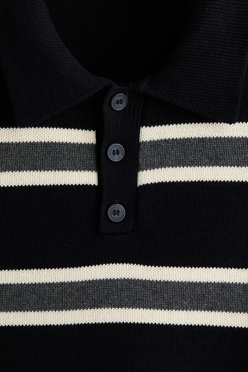 Loose-Fit Knit Polo Shirt