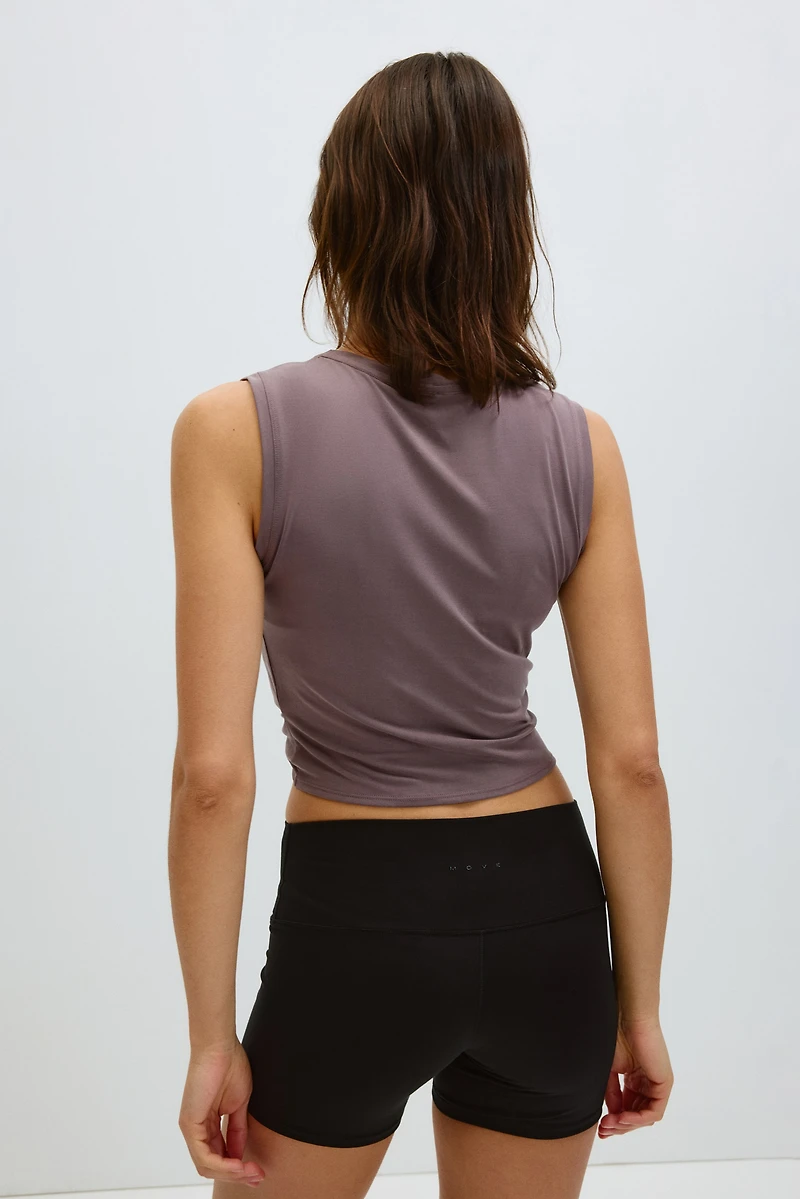 Slim-Fit Twist-Detail Sports Tank Top