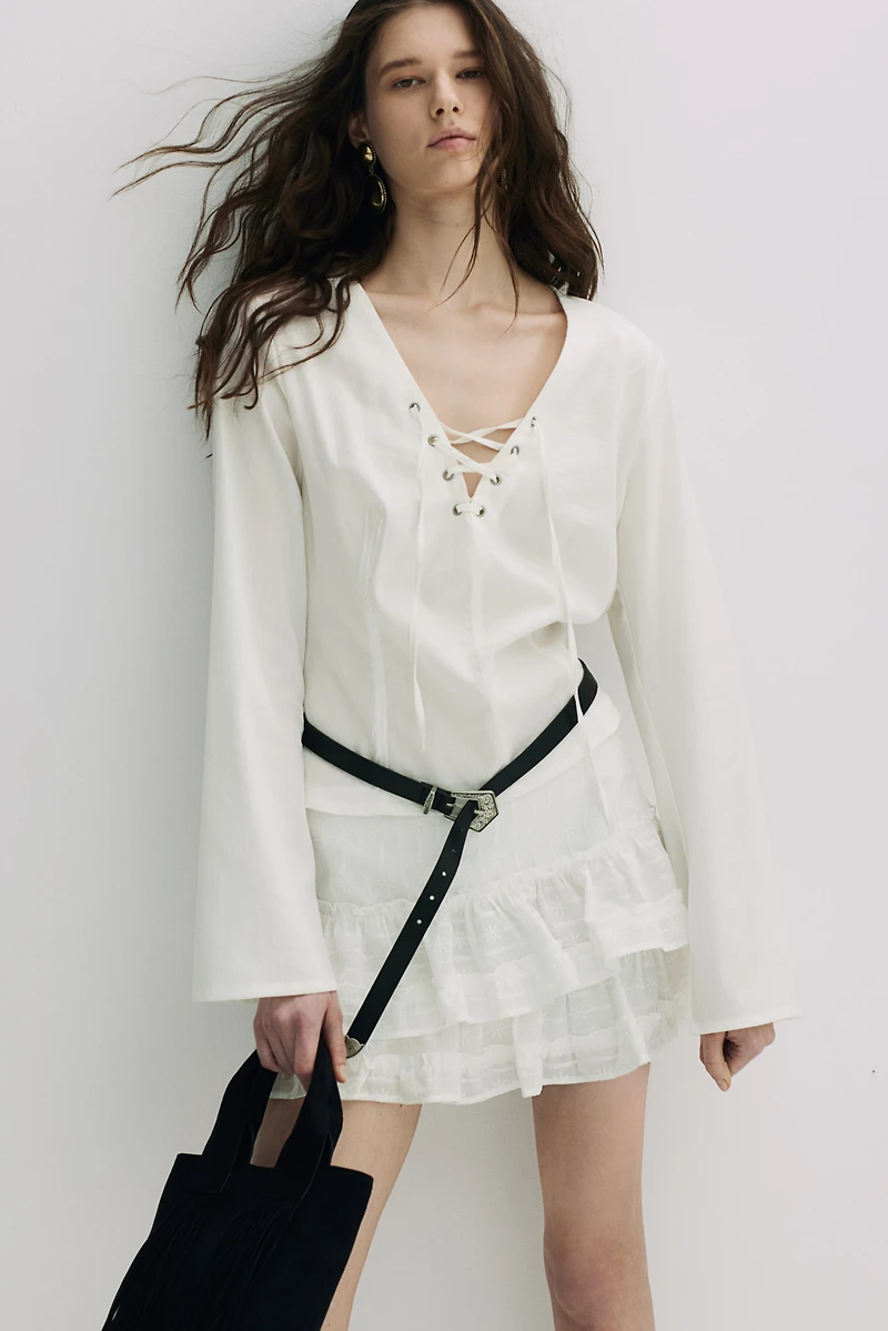 Laced-Detail Top