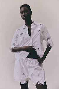 Eyelet-Embroidered Shorts