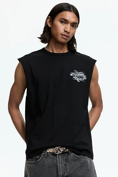 Loose-Fit Printed Sleeveless T-Shirt