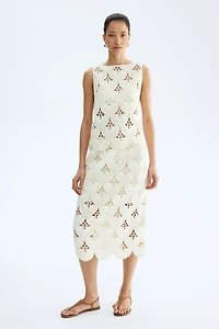 Jupe droite à l’aspect crochet