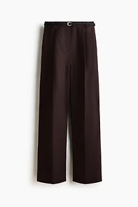 Linen-Blend Pants with Belt