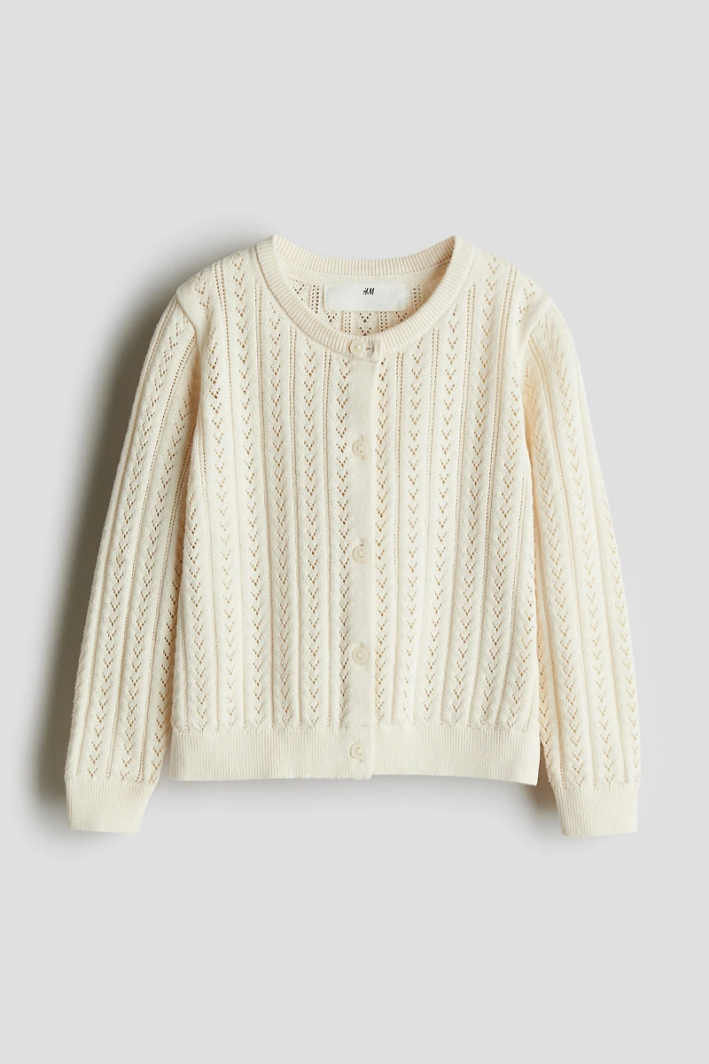 Pointelle-Knit Cotton Cardigan