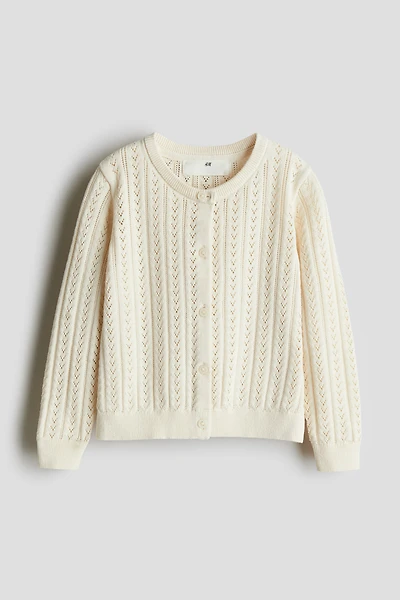 Pointelle-Knit Cotton Cardigan