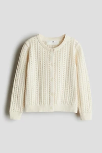Pointelle-Knit Cotton Cardigan