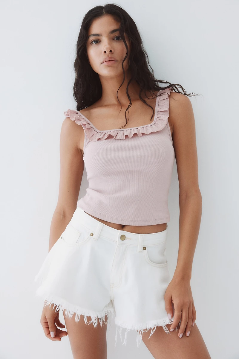 Ruffle-Trimmed Tank Top