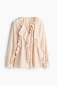 Flounce-Trimmed Blouse
