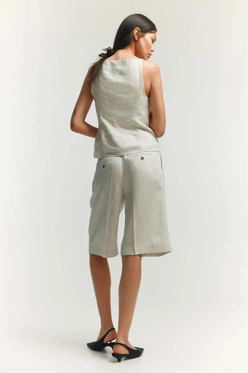Linen-Blend Vest