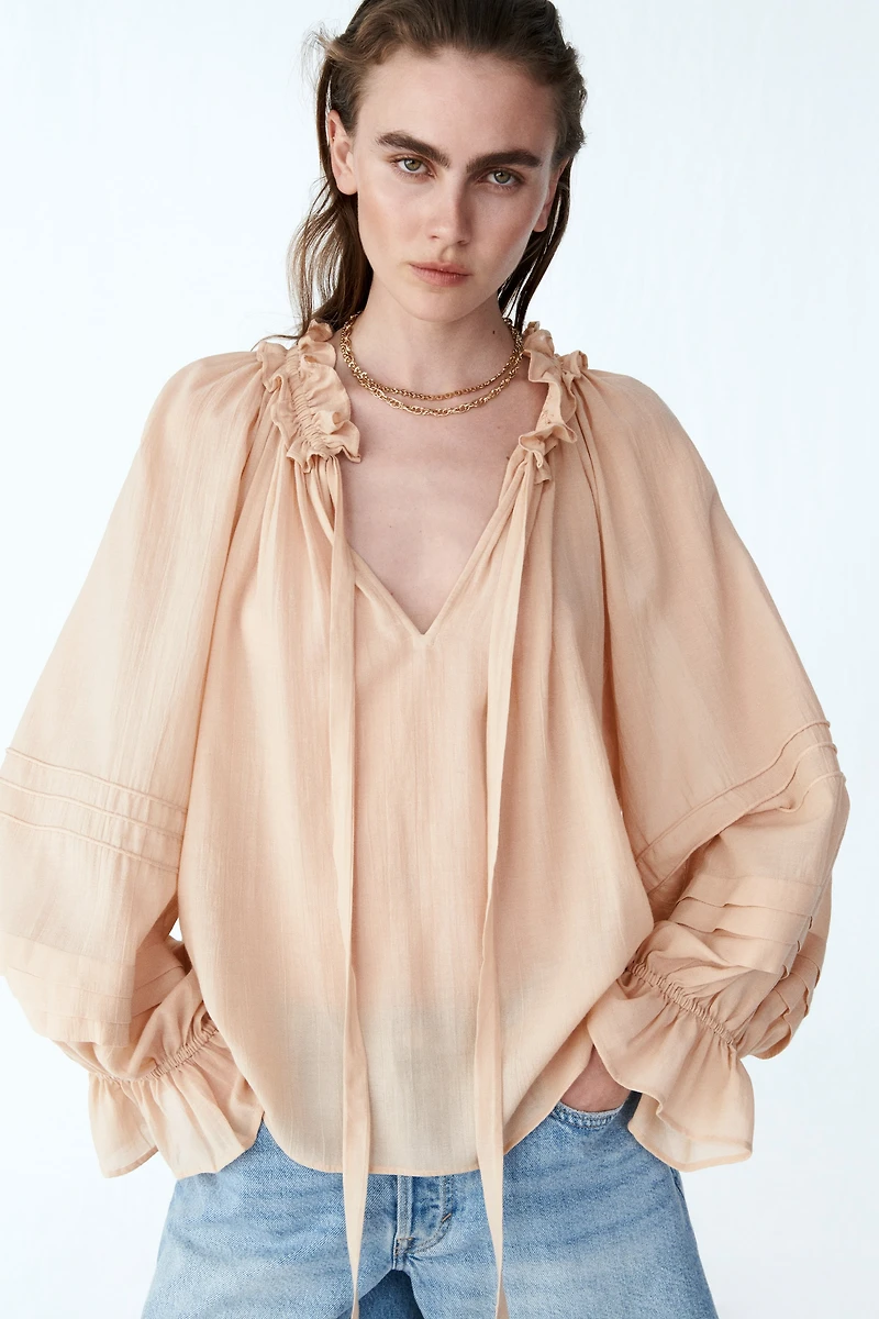 Ruffle-Collar Blouse