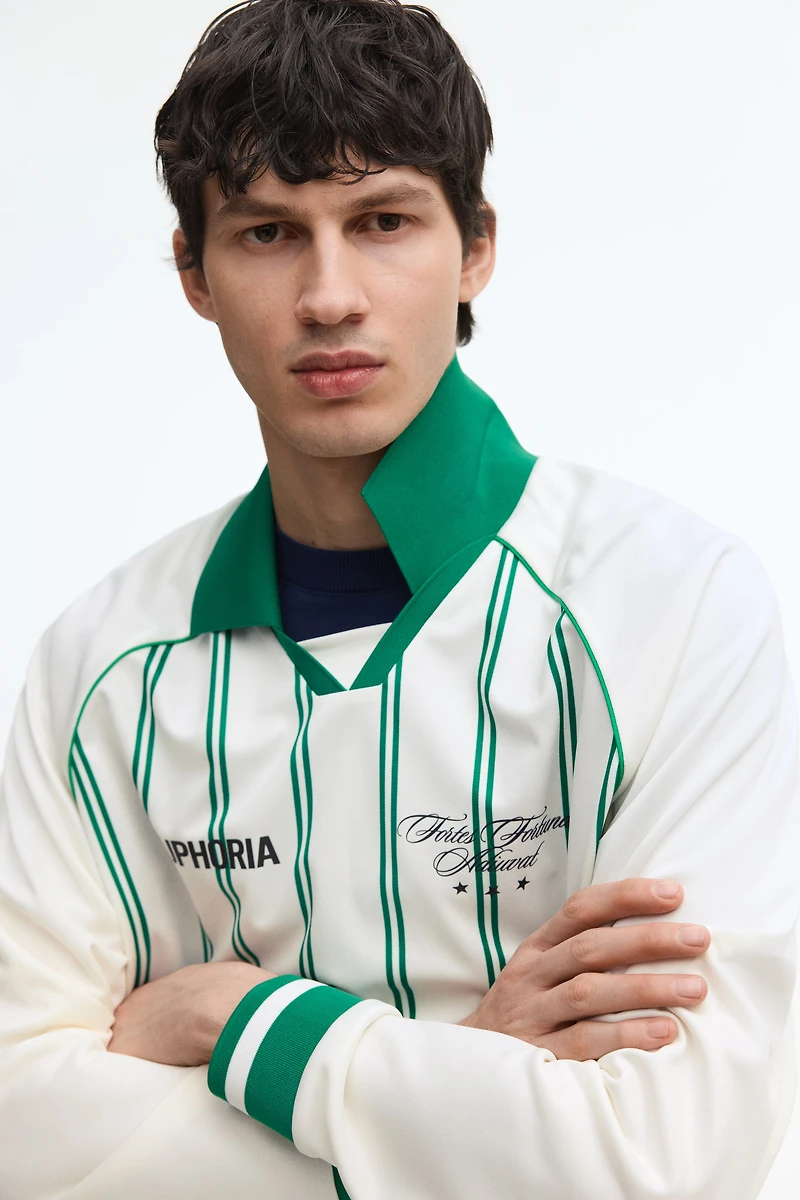 Loose-Fit Printed Polo Shirt