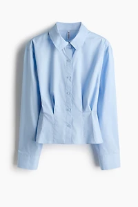 Tapered-Waist Poplin Shirt
