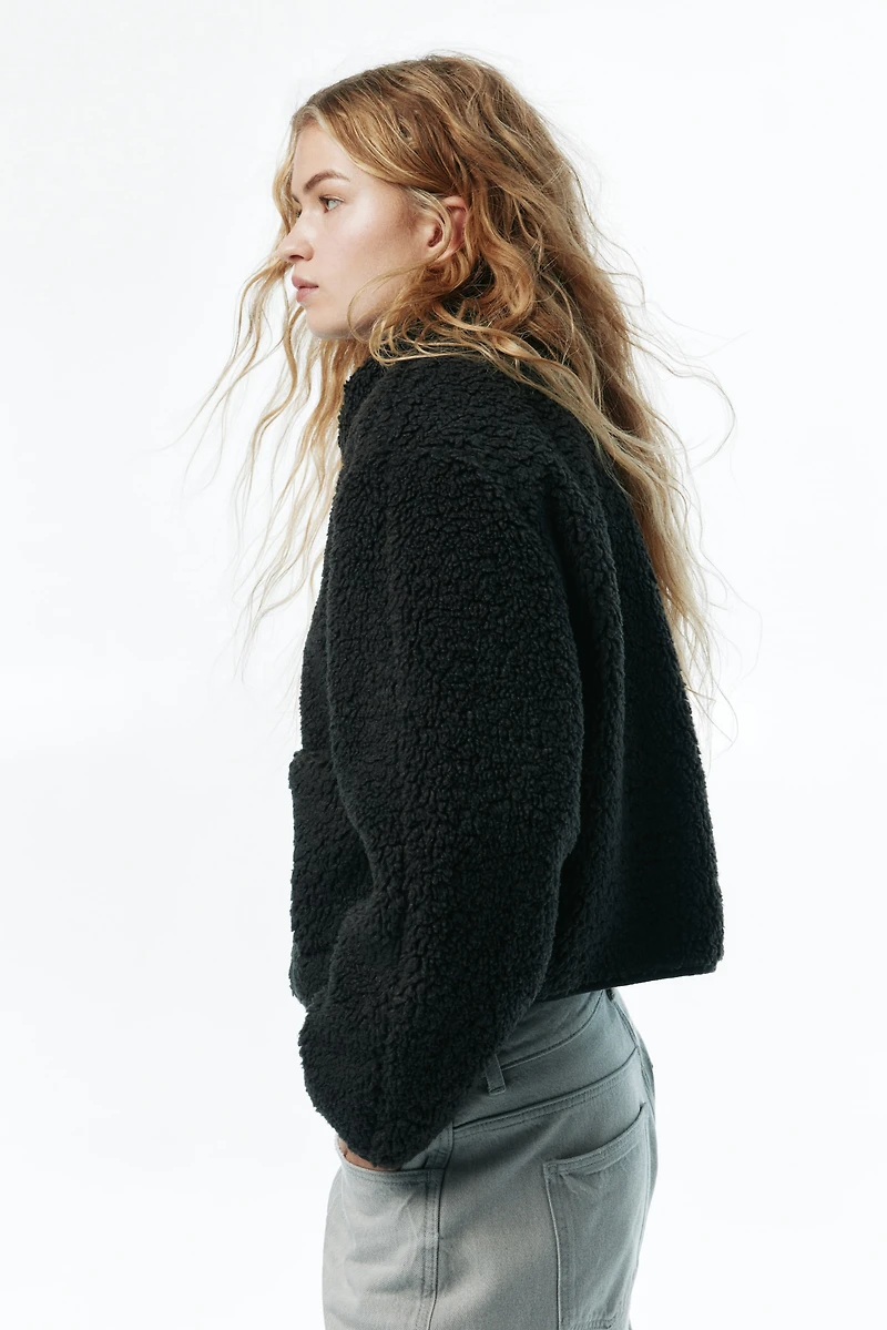 Teddy Fleece Jacket with Collar