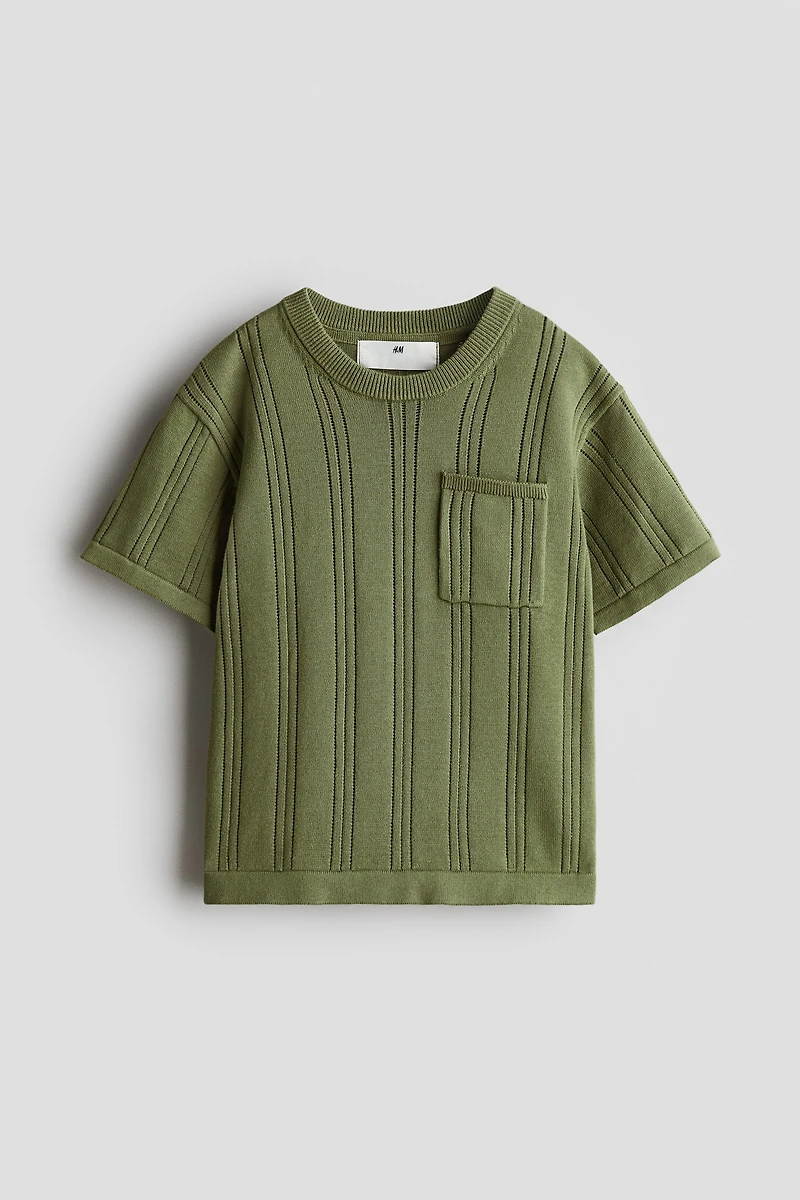 Textured-Knit Cotton T-Shirt