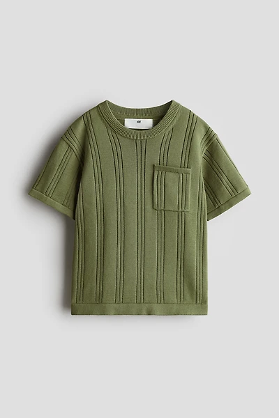 Textured-Knit Cotton T-Shirt